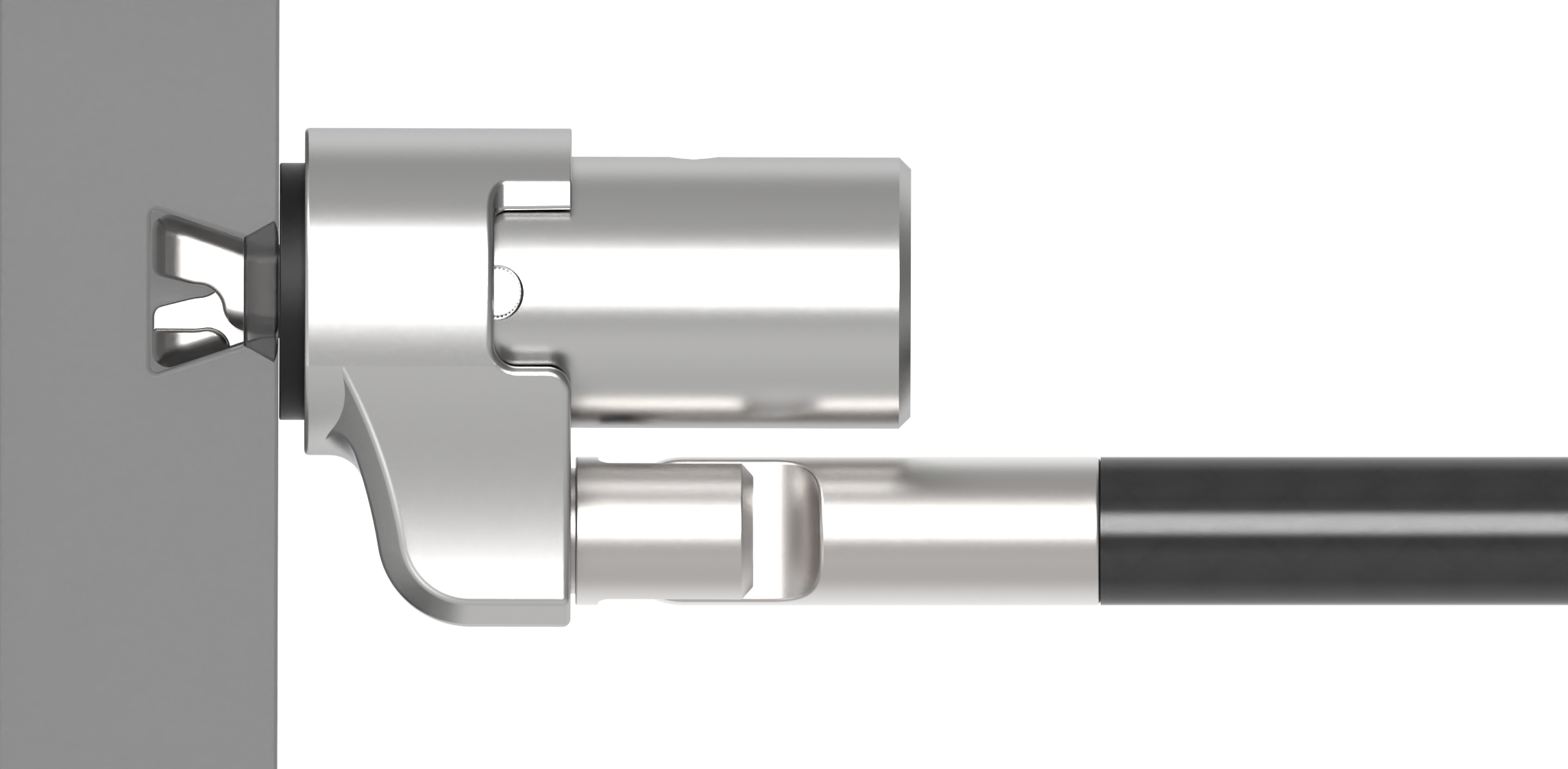 locked cable in the security notch
